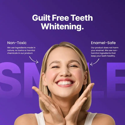 🦷 Purple Teeth Whitening Strips – 42 Strips 21 Whitening Sessions – Enamel Safe – Stain Removal – Non-Sensitive – Peroxide-Free
