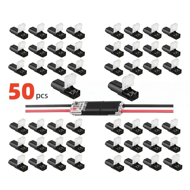Flash Sale⚡20K+ SOLD!🔥Double-Wire Plug-in Connector Led Light Strip Connectors 2 Pin