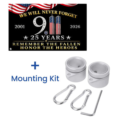 25 Years 911 Memorial Grommet Flag, Remember Honor Heroes Never Forget Flag