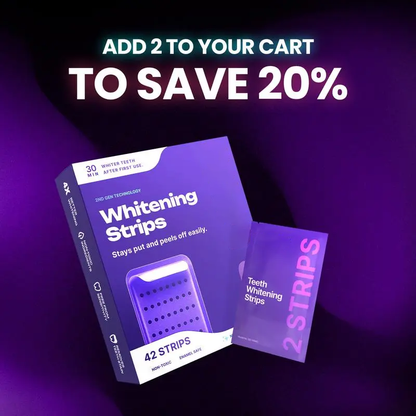🦷 Purple Teeth Whitening Strips – 42 Strips 21 Whitening Sessions – Enamel Safe – Stain Removal – Non-Sensitive – Peroxide-Free
