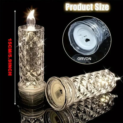 🎅Xmas Sales🔥Crystal LED Candle Set – Warm Flickering Glow for Date Nights, Parties & Home Decor