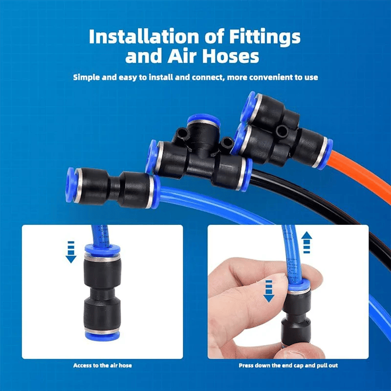 ✨🔥1/4 Inch Pneumatic Push-to-Connect Air Hose Fittings Kit