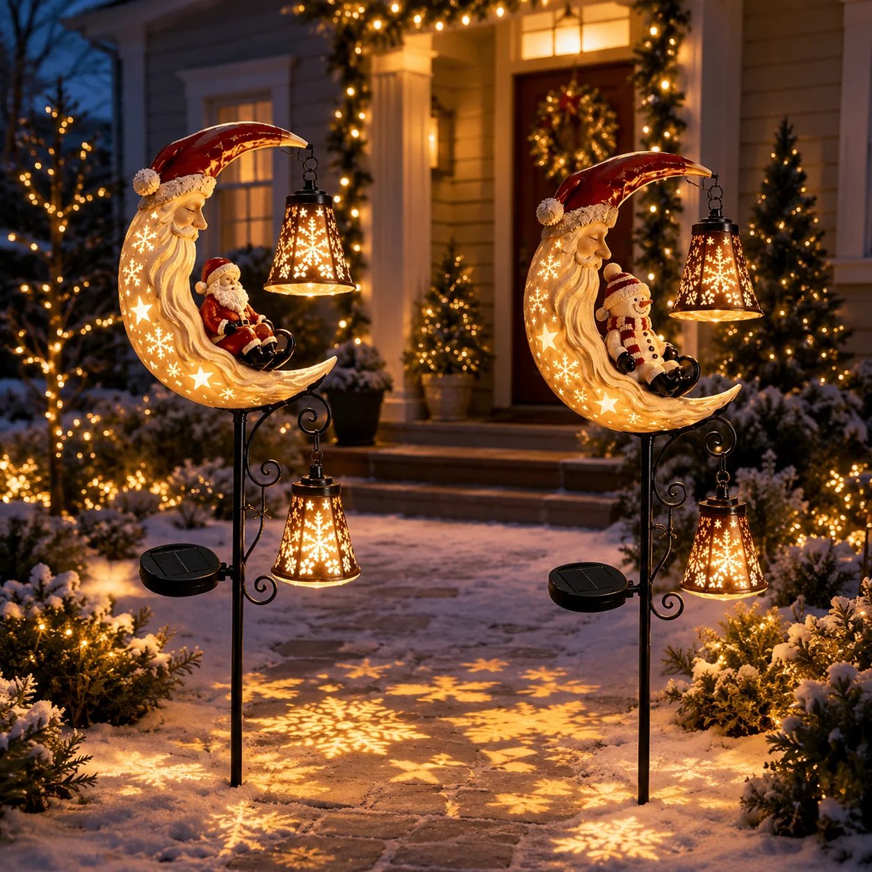 🎅Christmas Early Discount 49% Off 🌙Santa’s Moonlight Lantern Solar Garden Stake⛄
