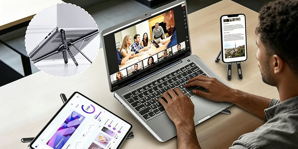 🚀 HOT SALE🔥 Magnetic Tablet Stand — Strong Suction & Foldable Design