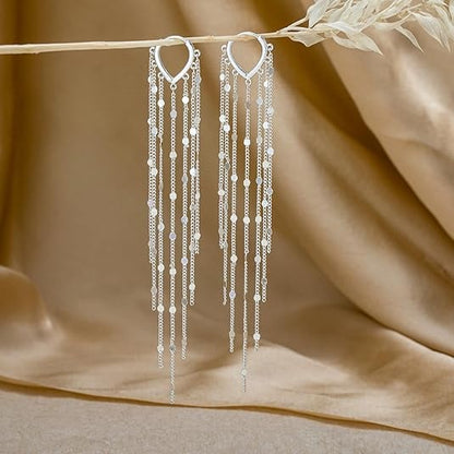 🎉✨14K Gold Plated Long Tassel Earrings for Women
