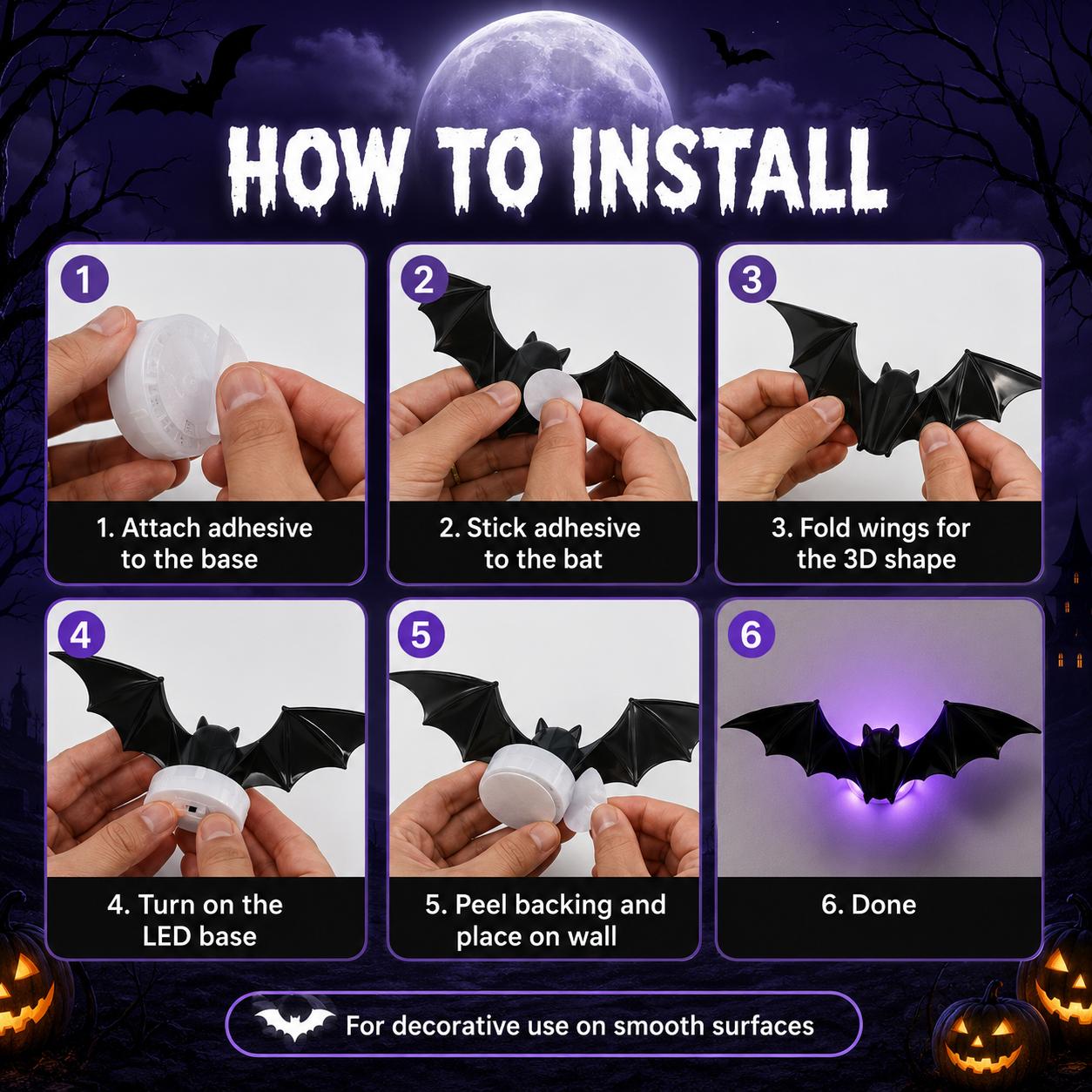 🎃 Ready for Halloween? LED Glowing Bat Wall Lights for Spooky Day🦇✨