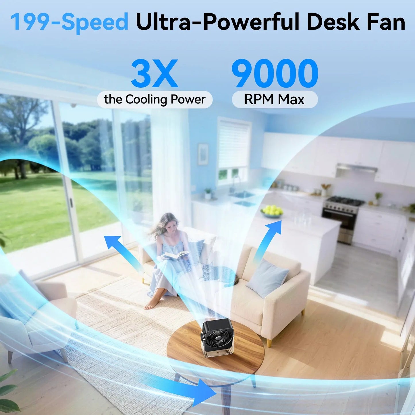 🔥 Hot Sale 50% OFF | 🌬️ Turbo Desk Cooling Fan | Ultra-Quiet Airflow with Digital Display