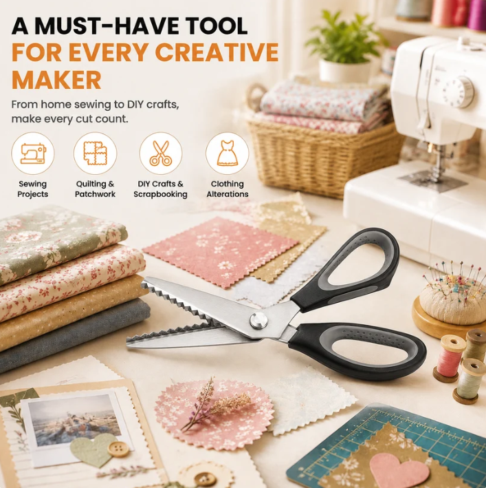 Multipurpose Pinking Shears Serrated Scissors