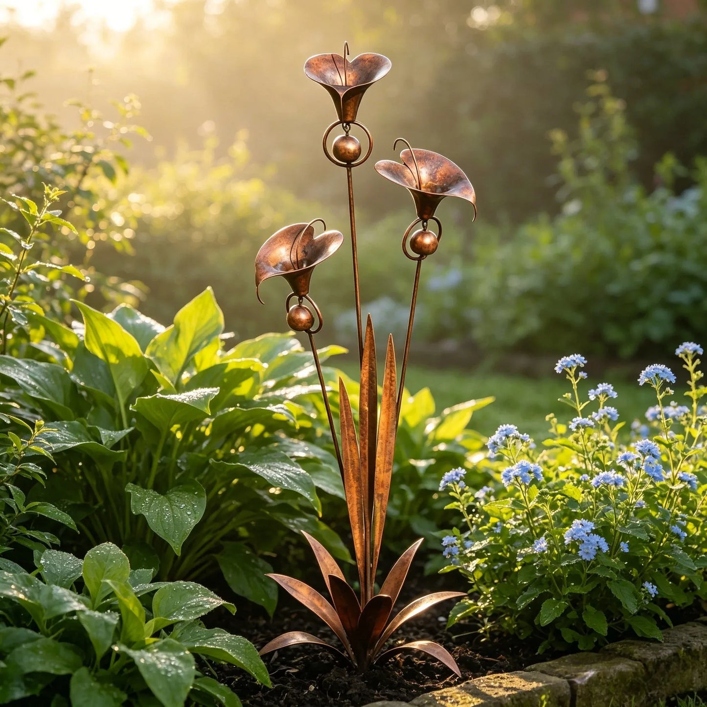 🏡Flamed Three Calla Lilies Garden Stake with Bells-yy