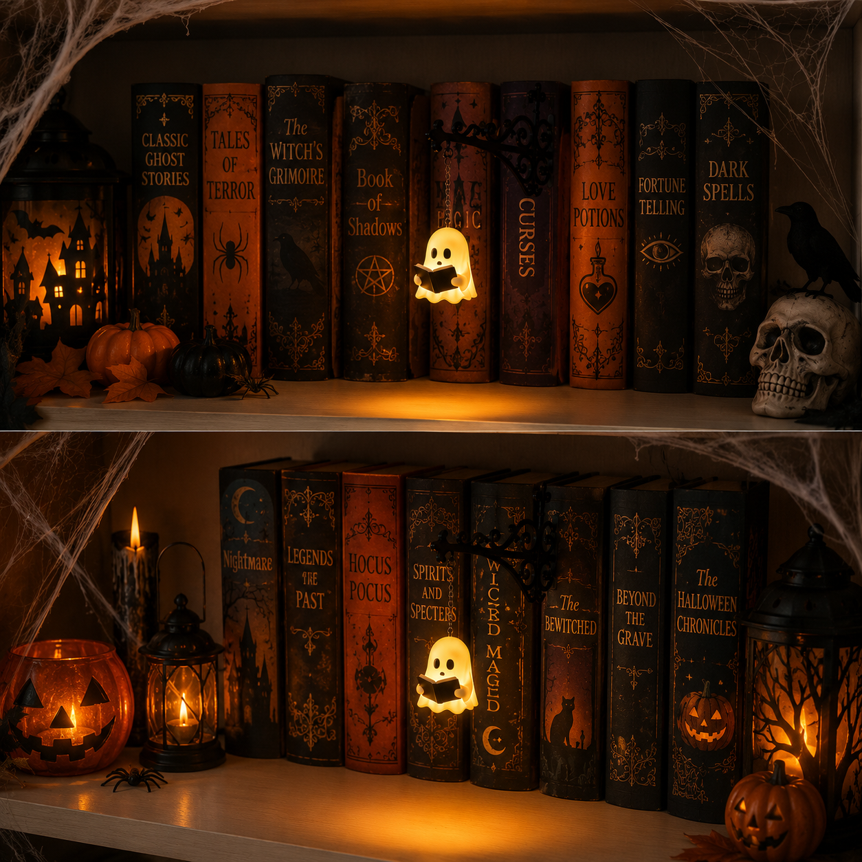 🔥 Ghost Bookshelf Lantern for Cozy Reading Corners 👻📚