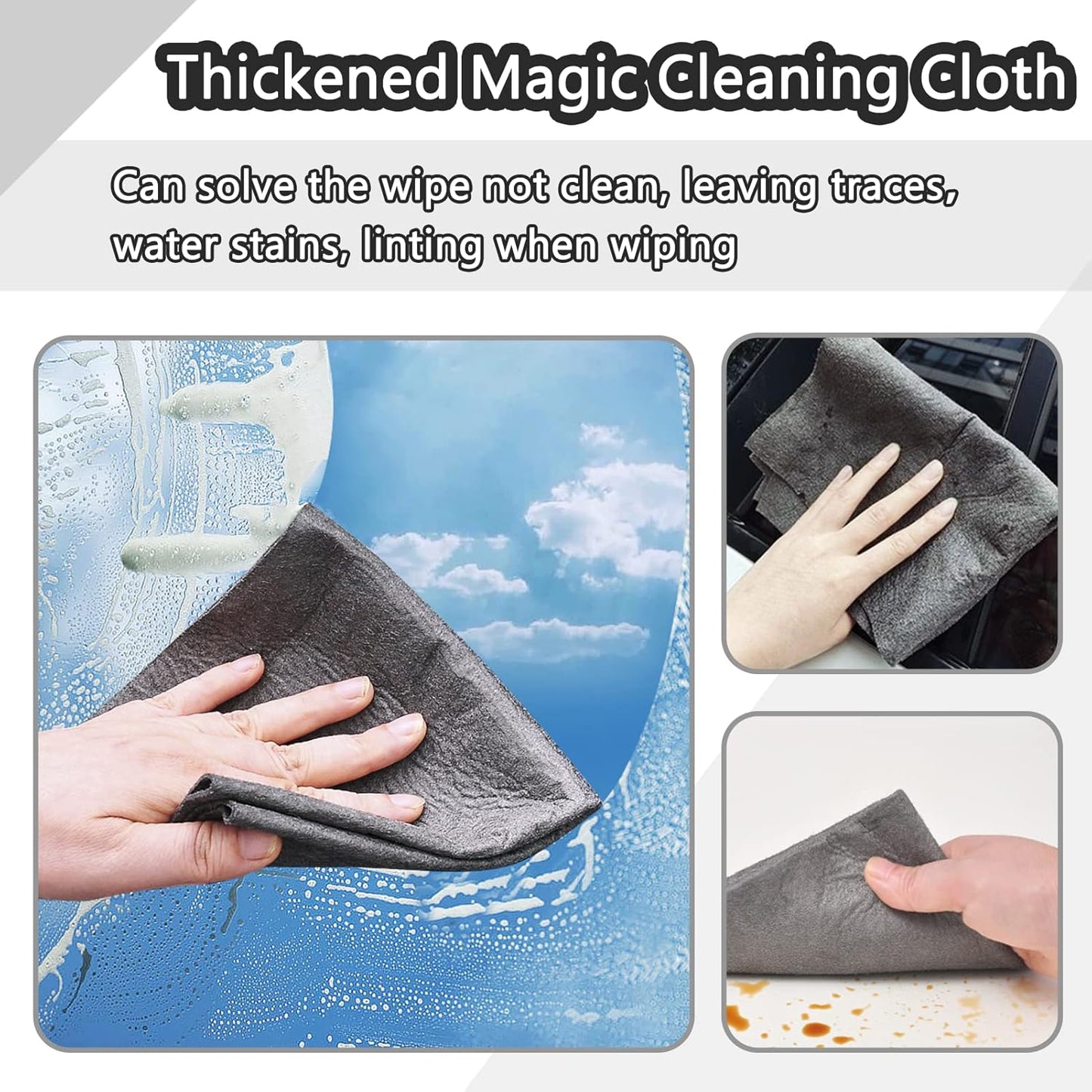 🫧 Limited-Time 49% OFF | Thickened Magic Cleaning Cloth 🪟 Streak-Free Wipe for Glass, Kitchen & Car