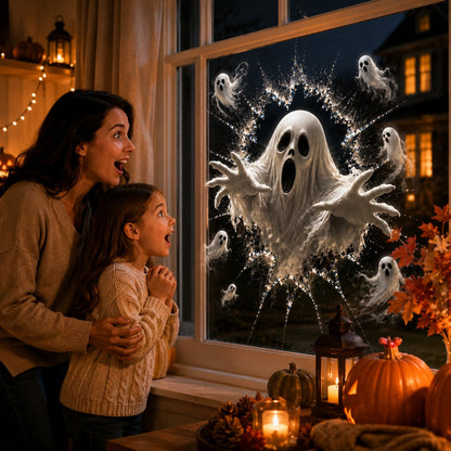 🎃 2026 Halloween Window Decals – 3D Crack Glass Spooky Decorations for a Haunted Halloween Scene