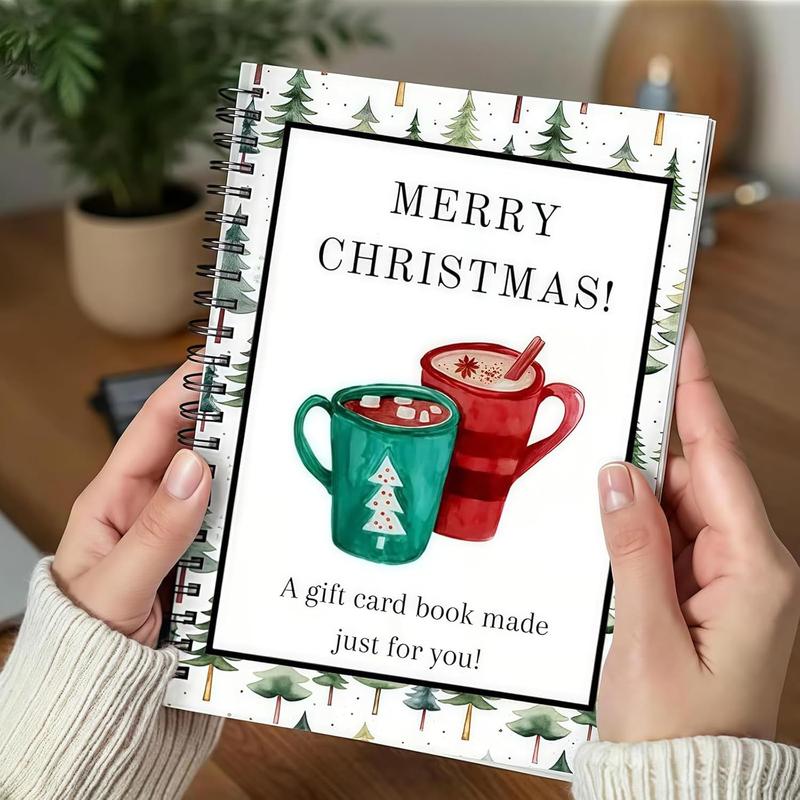 🔥🎁50% OFF!!!🎅Christmas Gift Card Booklet -👍DIY Spiral-Bound Christmas Gift Card Holder Book