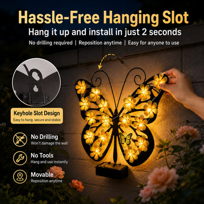 🔥🦋Solar Lights Outdoor Metal Butterfly Wall Decor