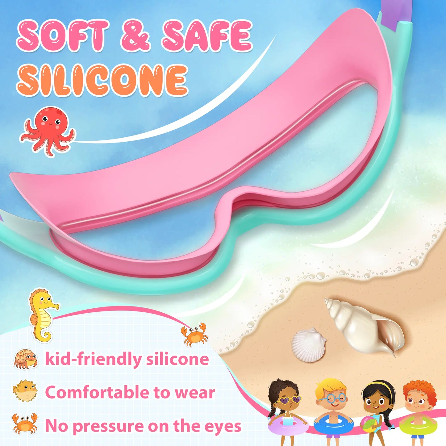 🔥 Season Hot Seller! Summer Must-Have 2-Pack Kids Swim Goggles 🏊‍♂️