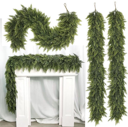 🏆2025 Super Value Se💥6 FT Artificial Cedar Garlands –Realistic Touch Winter Greenery