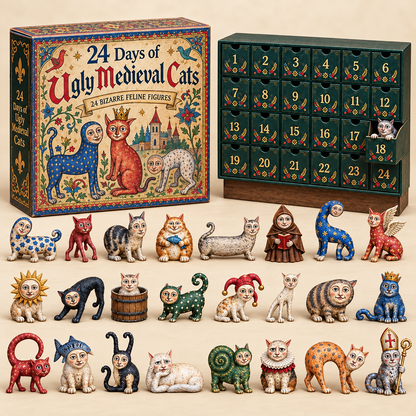 🐈🏰 24 Days of Ugly Medieval Cats – Hilariously Weird Cat Advent Calendar 2026