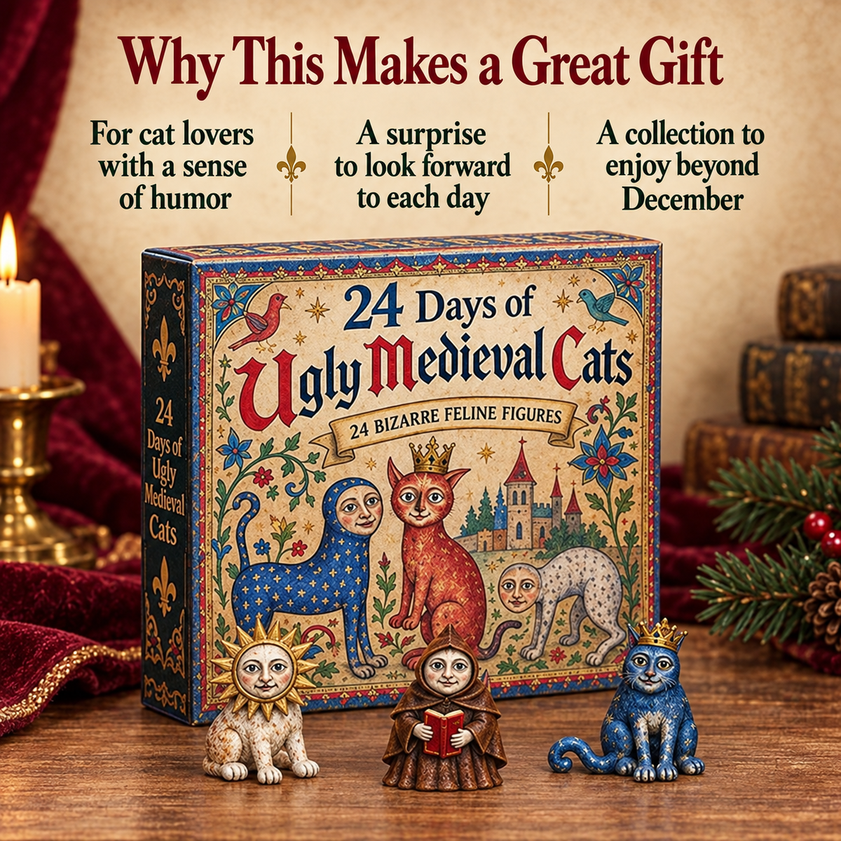 🐈🏰 24 Days of Ugly Medieval Cats – Hilariously Weird Cat Advent Calendar 2026