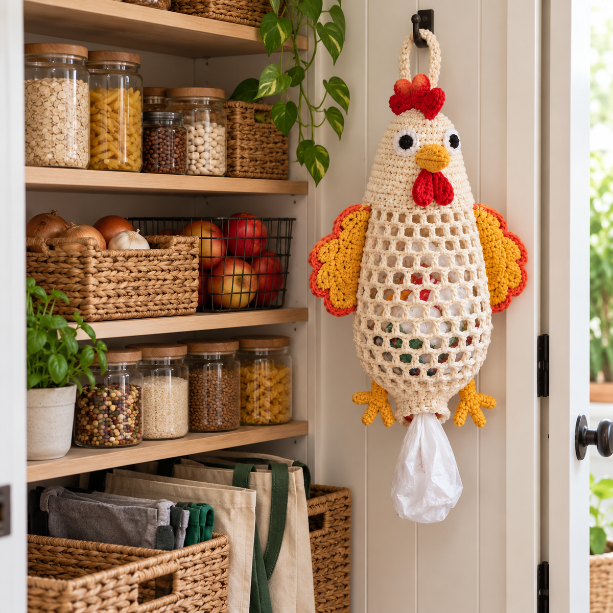 🧶Crochet Animal Bag Holder Diy Kit – Cute & Functional Hanging Storage Craft Kit