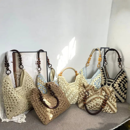 🧺Vintage Handwoven Tote Purse💖