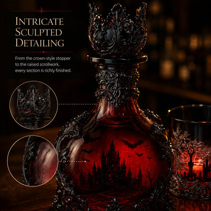 🦇🍺Gothic Vampire Castle Whisky Decanter & Tumbler(📦Buy 2 Free Shipping)