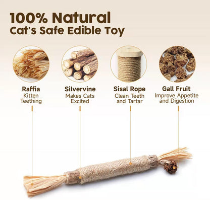 🐱🦷 Natural Silvervine Cat Toy –  Play, Relax & Dental Cleaning