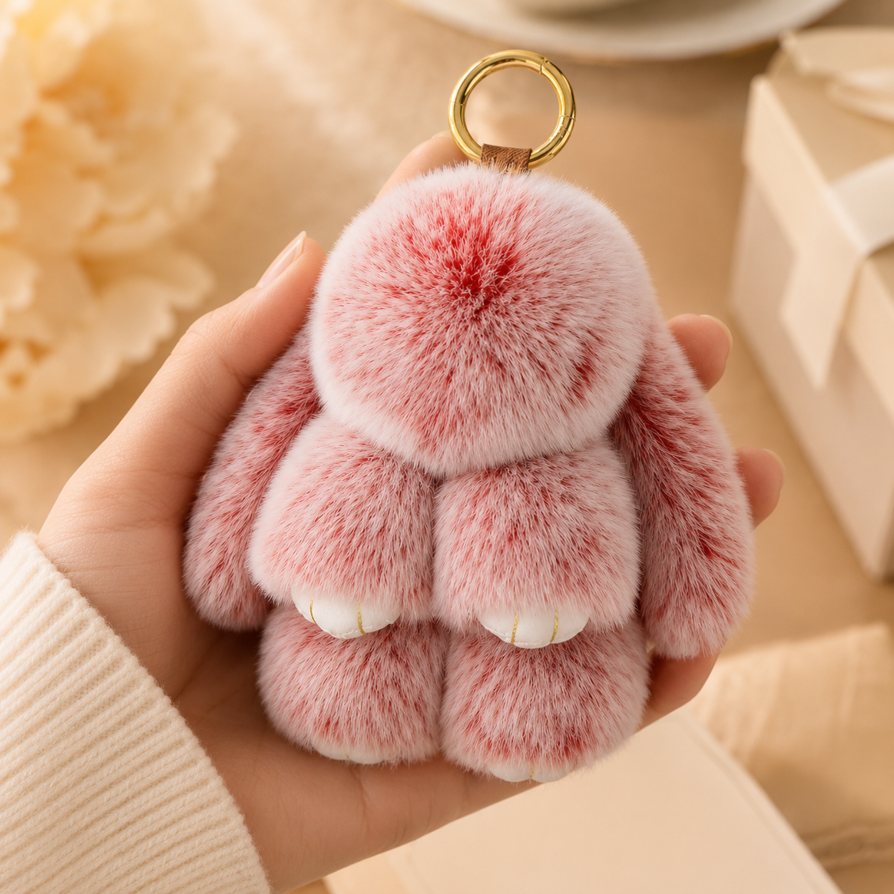 🐰 Handcrafted Soft Bunny Charm: Adorable Plush Rabbit Ornament 🎀