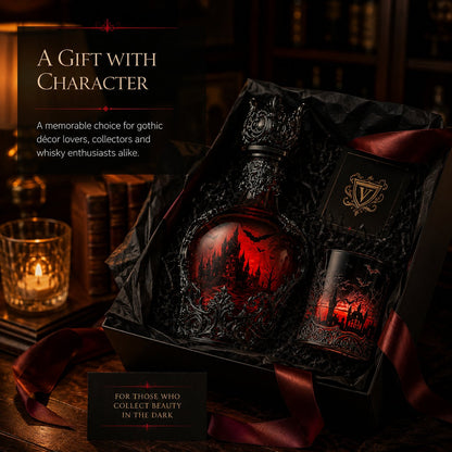 🦇🍺Gothic Vampire Castle Whisky Decanter & Tumbler(📦Buy 2 Free Shipping)