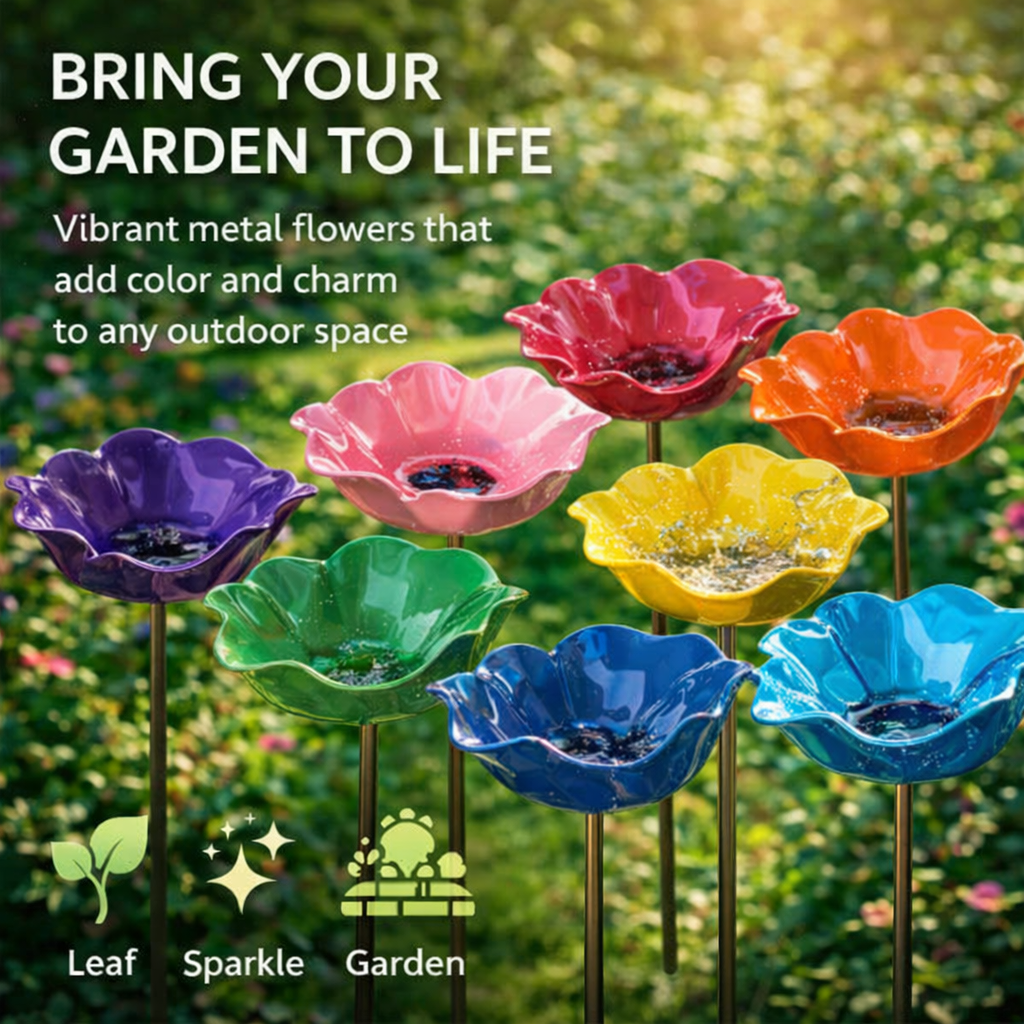 🔥 50% Off🔥Handmade Metal Flower Garden Stake🐦