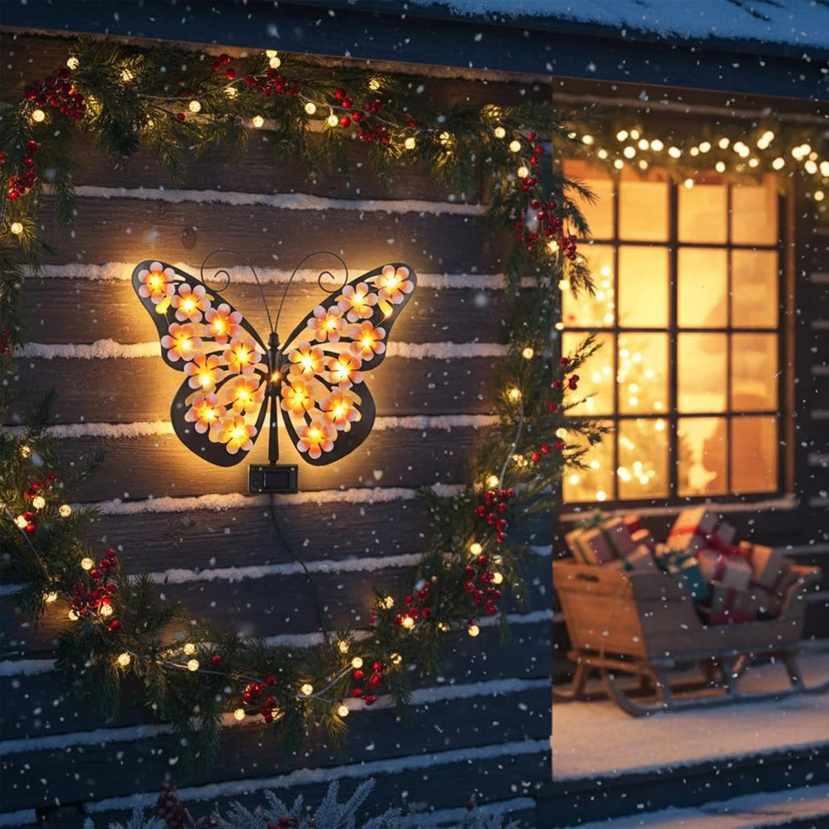 🔥🦋Solar Lights Outdoor Metal Butterfly Wall Decor