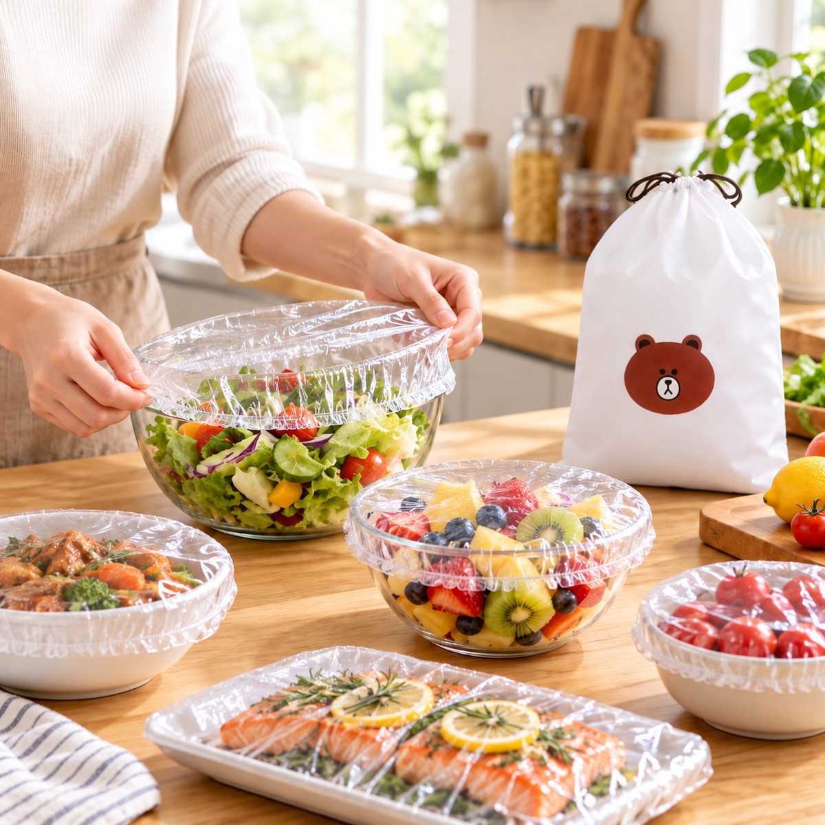 🔥Buy 2 Get 1 Free Now ✨Disposable Food Covers Fresh Keeping Bags (100pcs)🌿