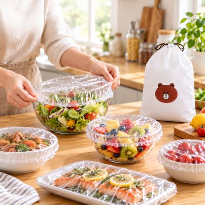 🔥Buy 2 Get 1 Free Now ✨Disposable Food Covers Fresh Keeping Bags (100pcs)🌿