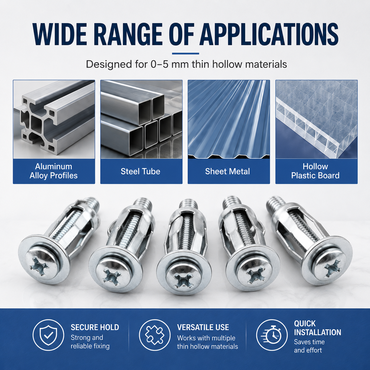 🔩 Hollow Wall Petal Anchors – Fast Expansion & Firm Support
