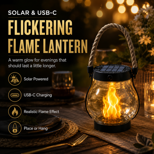 🔥 Get Ready for Cozy Outdoor Nights – Solar Flickering Flame Camp Light 💡✨