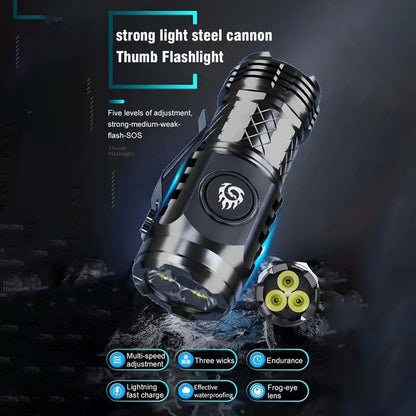 🔥🔥48%OFF NOW！Three-eyed Monster Mini Flash Super Power Flashlight