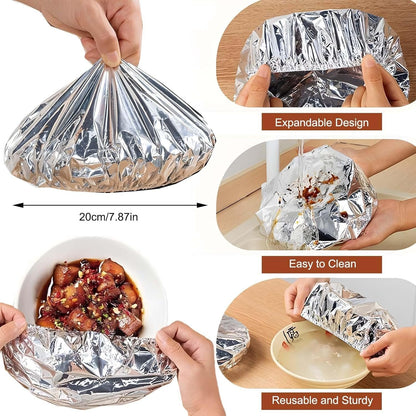 🔥🍲Reusable Aluminum Foil Food Cover – Keeps Meals Warm, Fresh & Protected