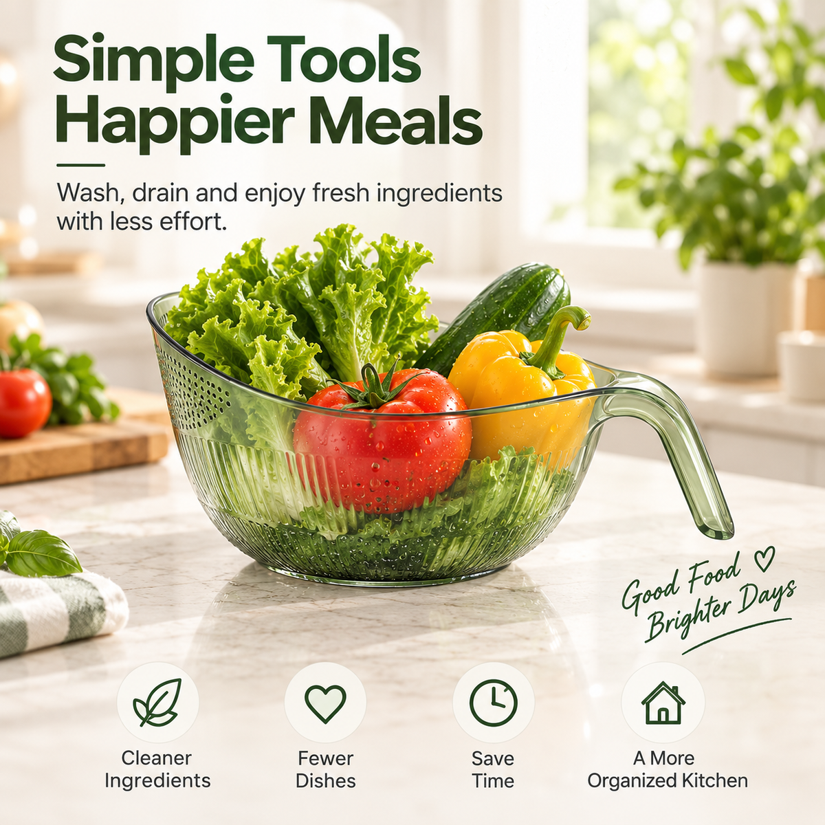 🔥Buy 2 Get 1 Free! 2-in-1 Kitchen Rinse Strainer Bowl with Handle💦