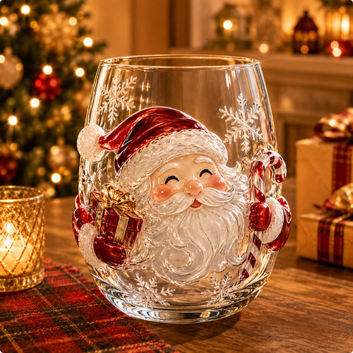 🎅Magical Christmas  Glass Cup Collection – Santa, Reindeer, Snowman & Christmas Tree