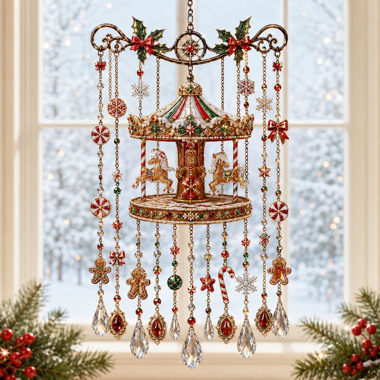 🔥Last Day 49% OFF - Handmade Christmas Stained Glass Window Hanging