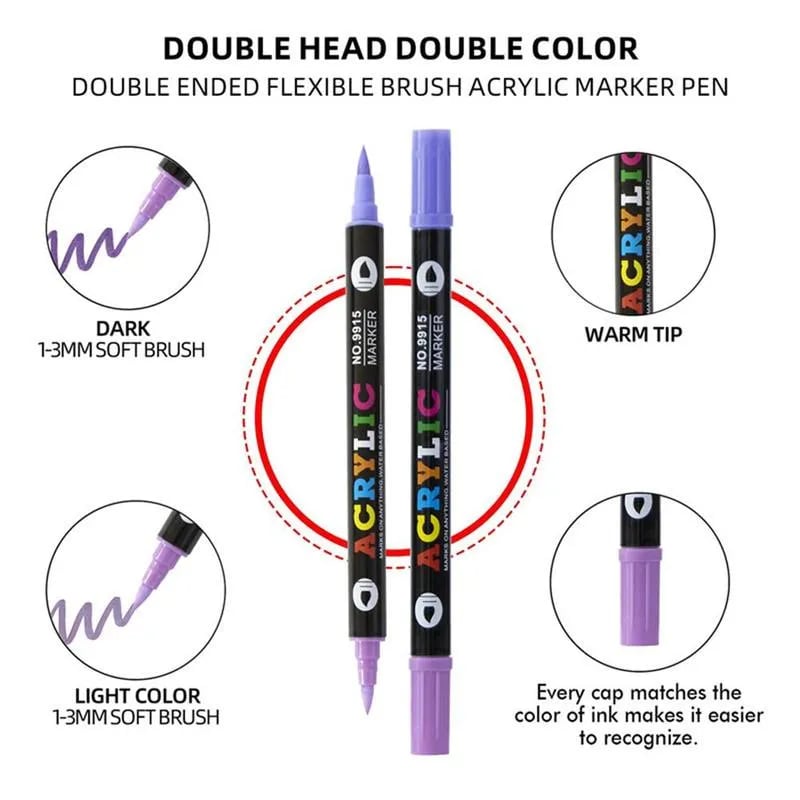 🔥 Hot Sale 50% OFF | 🎨 Dual Tip Acrylic Paint Markers | Vibrant Colors for DIY, Art & Crafts