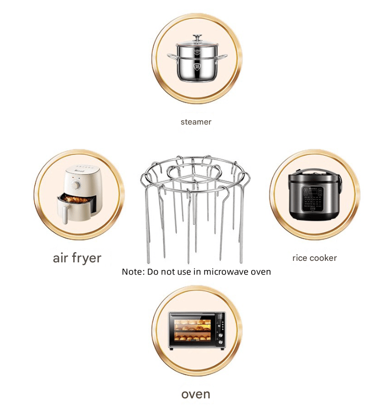 🔥 Hot Sale 50% OFF | Air Fryer Skewer Rack 🍢 360° Vertical Grill Stand for Easy BBQ-Style Cooking