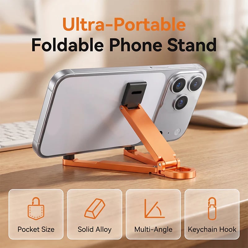 Mini Aluminum Phone Stand Keychain Foldable Desktop Holder