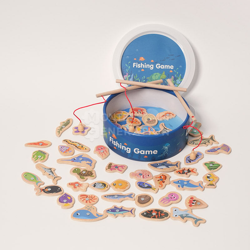 🥳💞60K+ SOLD!🎣 Magnetic Wooden Fishing Game – Fun Ocean Adventure & Early Learning Toy