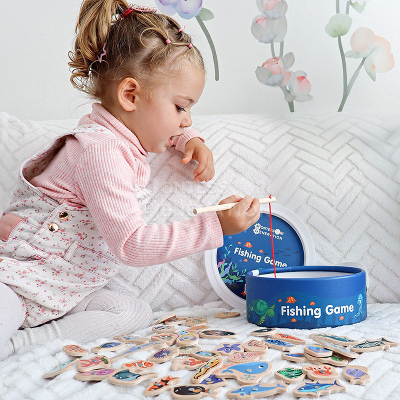 🥳💞60K+ SOLD!🎣 Magnetic Wooden Fishing Game – Fun Ocean Adventure & Early Learning Toy