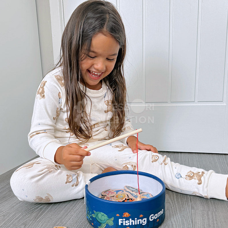 🥳💞60K+ SOLD!🎣 Magnetic Wooden Fishing Game – Fun Ocean Adventure & Early Learning Toy