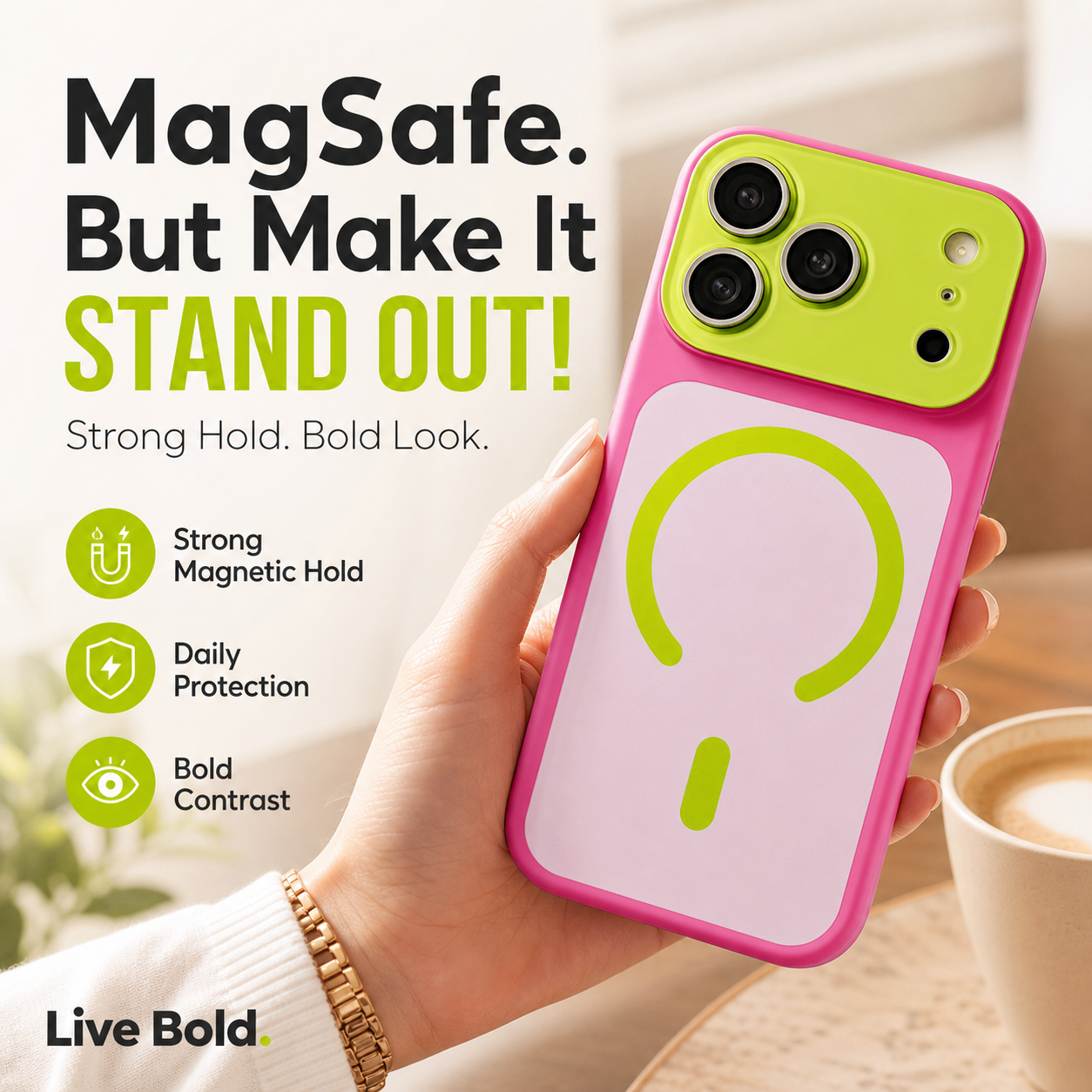 Magnetic Contrast Color Phone Case