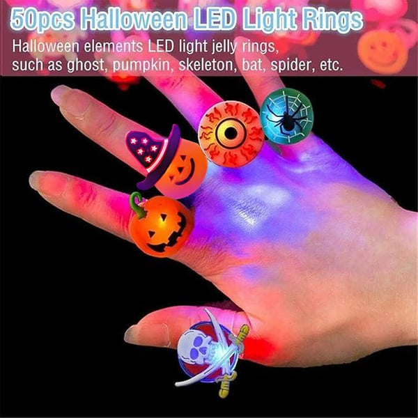 🎁 Hot Sale Promotion 47% OFF 🔥 Halloween 50Pcs LED glowing ring