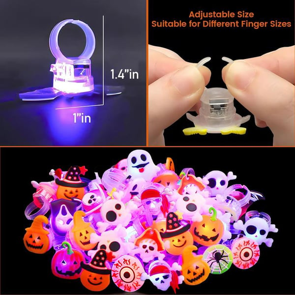 🎁 Hot Sale Promotion 47% OFF 🔥 Halloween 50Pcs LED glowing ring