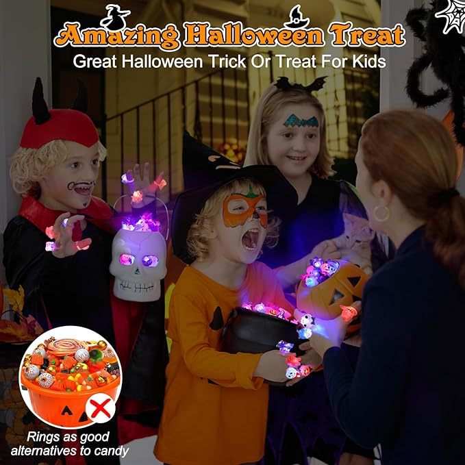 🎁 Hot Sale Promotion 47% OFF 🔥 Halloween 50Pcs LED glowing ring