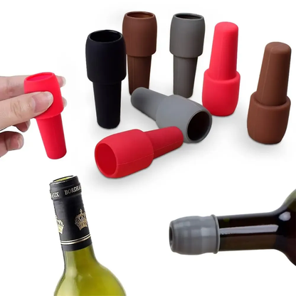Silicone Wine Stoppers - Reusable Sparkling Wine Bottle Stopper